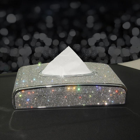 Rhinestone Car Tissue Box Bling