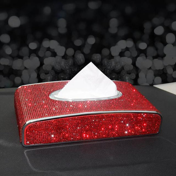 Rhinestone Car Tissue Box Bling