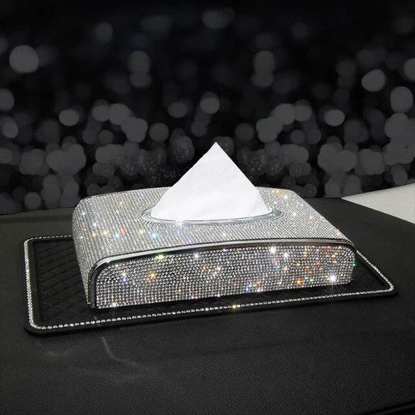 Rhinestone Car Tissue Box Bling