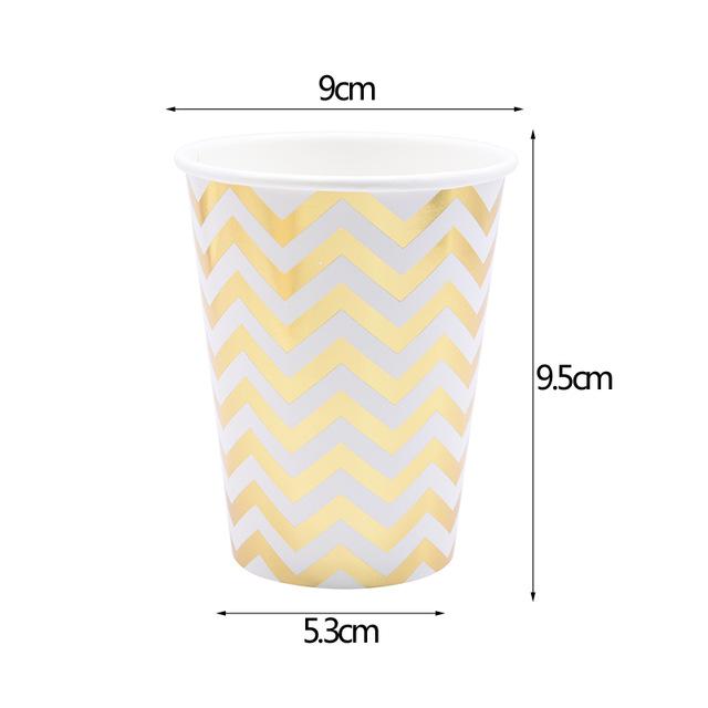 Gold Stripe Disposable Tableware Paper Plates