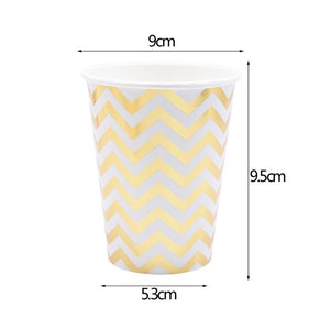 Gold Stripe Disposable Tableware Paper Plates