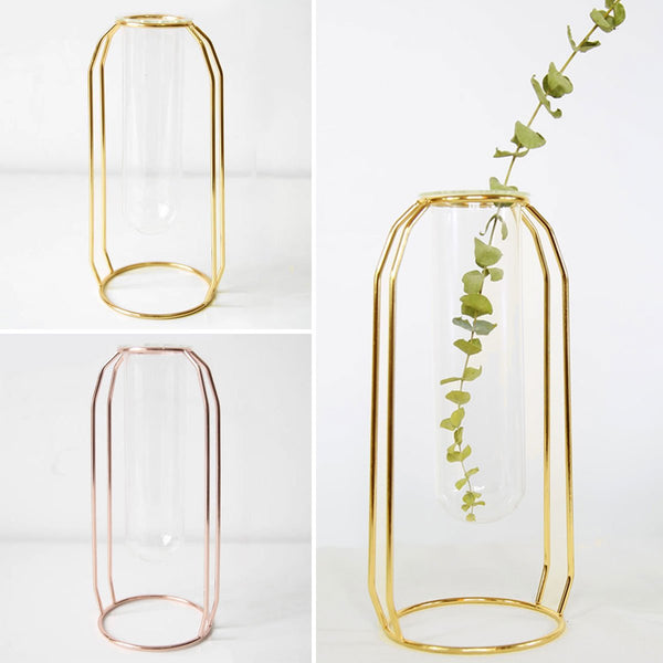 Home Decor Golden Glass Vase