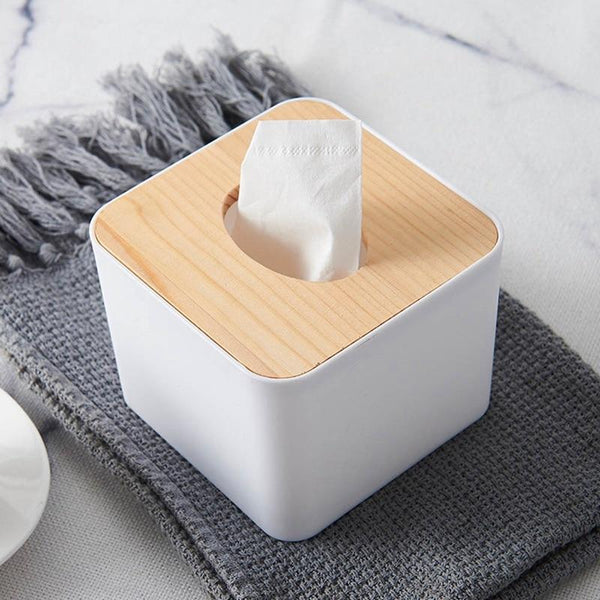 Shape Wooden Plastic Tissue Box