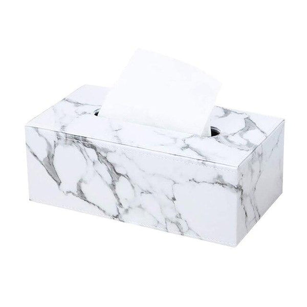 Pattern Rectangular Leather Tissue Box