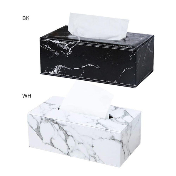 Pattern Rectangular Leather Tissue Box