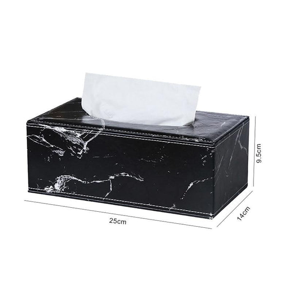 Pattern Rectangular Leather Tissue Box