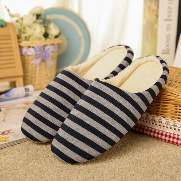 Pantufas Winter Cotton Striped Slipper