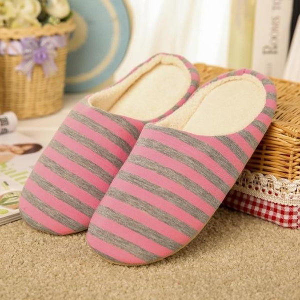 Pantufas Winter Cotton Striped Slipper