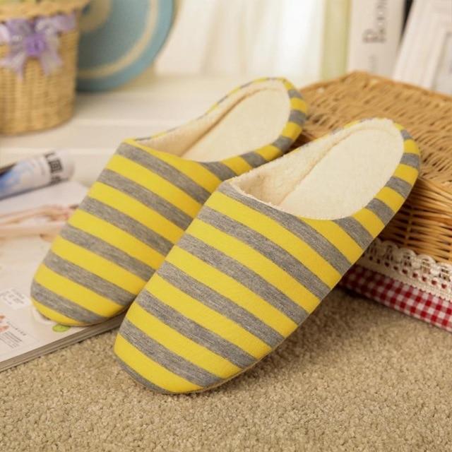 Pantufas Winter Cotton Striped Slipper